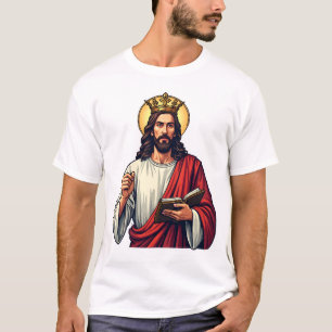 T-shirt Chemise à gravure vintage avec parchemin de la cou