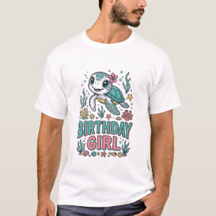 T-shirt Chemise à gravure vintage tortue de mer fille d'an