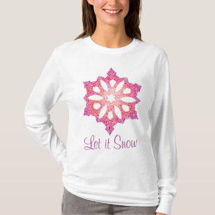 T-shirt Chemise à longue traînée du flocon de neige