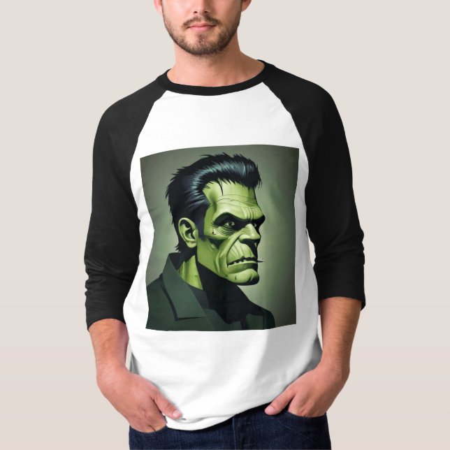 T-shirt chemise à manches frankenstein 3/4 (Devant)