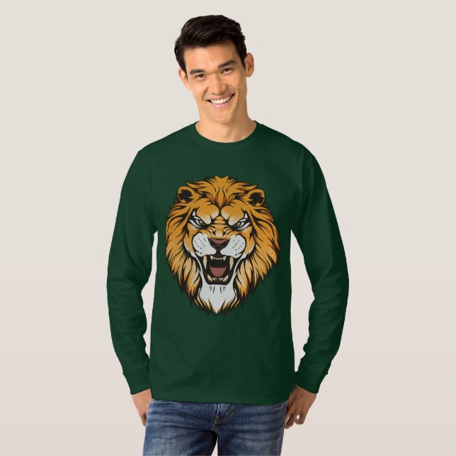 T-shirt Chemise à manches longues avec graphique de lion r (Devant entier)