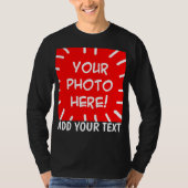 T-shirt Chemise à manches longues avec photo et texte pers (Devant)