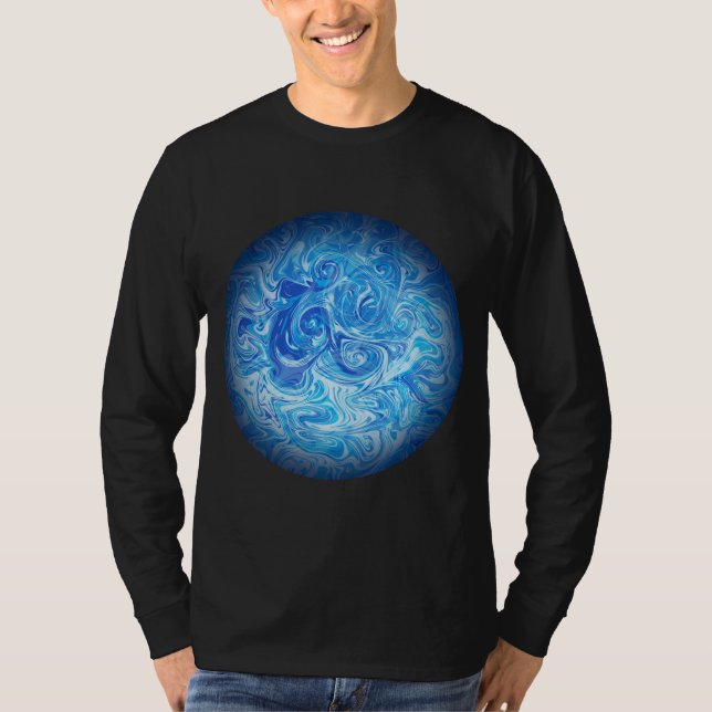 T-shirt Chemise à manches longues Calm Tide Fluid Art (Devant)