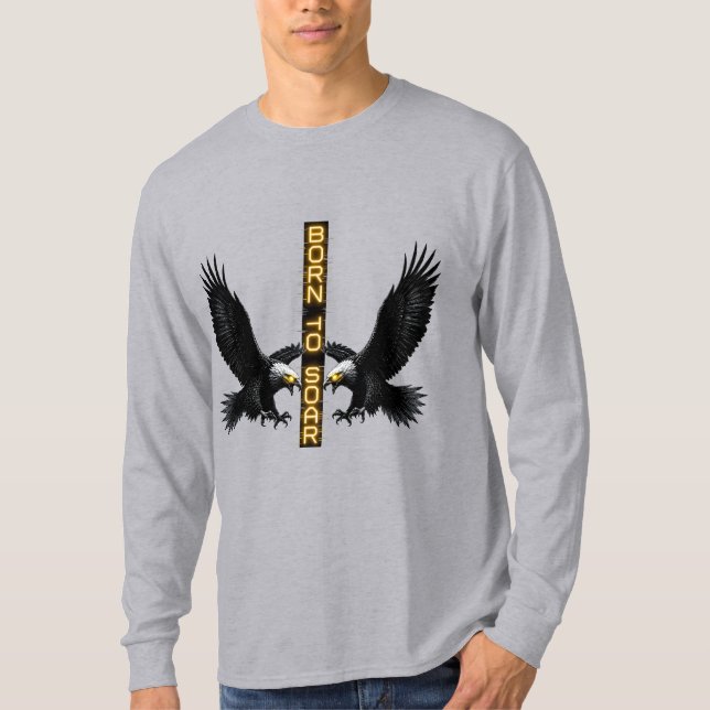 T-shirt Chemise à manches longues Cyberpunk Glitch Eagle (Devant)