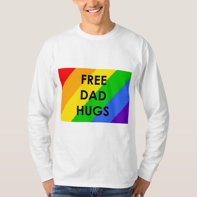 T-shirt Chemise à manches longues Free Dad Hugs (Devant)