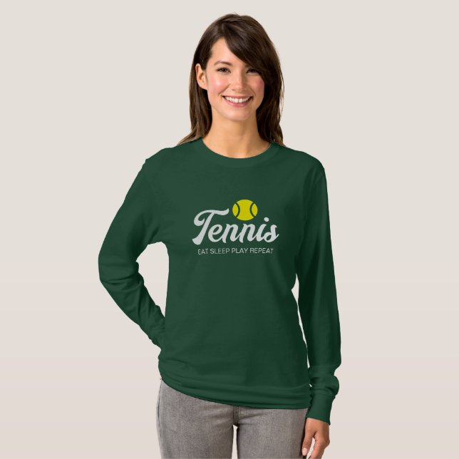 T-shirt Chemise à manches longues pour amoureux de tennis  (Devant entier)
