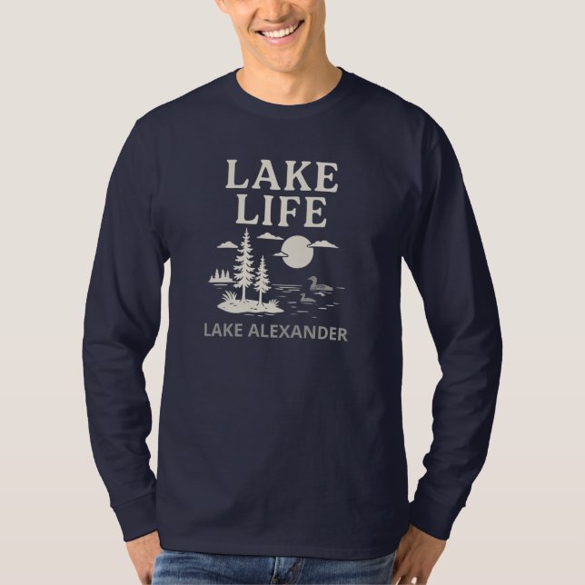 T-shirt Chemise à manches longues pour hommes Custom Lake  (Devant)