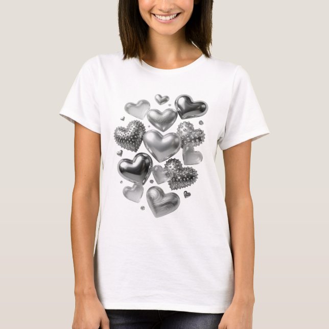 T-shirt Chemise à motif Dynamic Silver HEARTS (Devant)