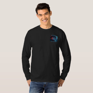 T-shirt chemise à poche noire à manches longues Quantum Ey