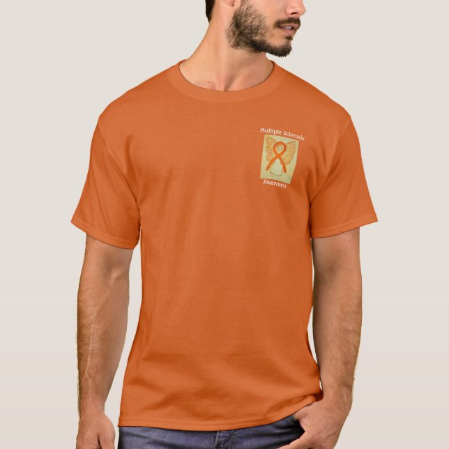 T-shirt Chemise à ruban orange personnalisée Sclérose en p (Devant)