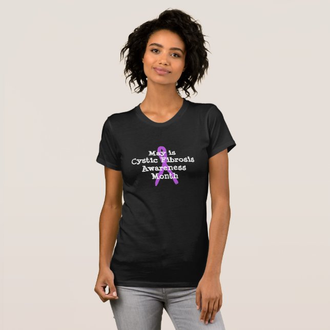T-shirt Chemise à ruban pour la sensibilisation à la fibro (Devant entier)