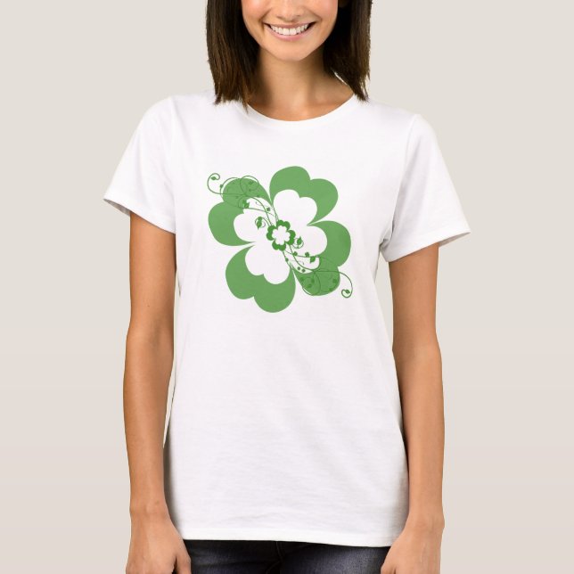 T-shirt Chemise à Trèfle Floral (Devant)