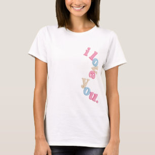 T-shirt Chemise à typographie pastel ondulée 'Aesthetic i