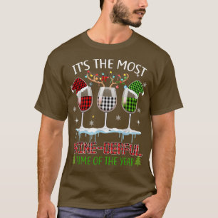 T-shirt Chemise à vin de Noël Xmas Alcool Pyjama PJ Tops F