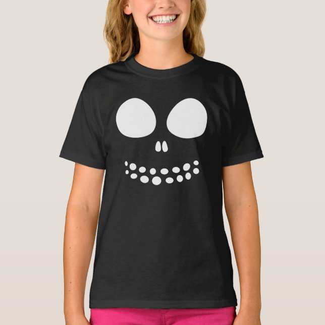 T-shirt Chemise à visage crâne noir (Devant)