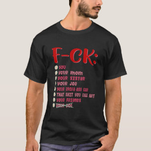T-shirt Chemise ABCDEFU, Alphabet ABCDEFU Vous Aimez Le Co