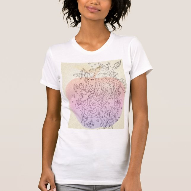 T-shirt chemise abstraite pour les femmes (Devant)