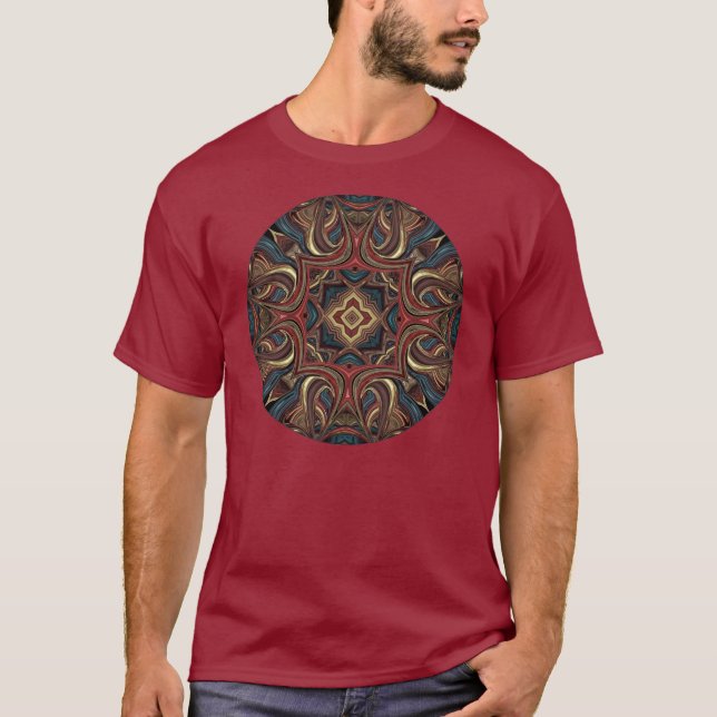 T-shirt Chemise acrylique d'art de mandala de vision (Devant)