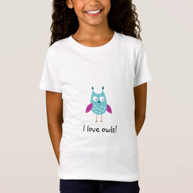 T-Shirt Chemise adaptée du hibou de la fille (Devant)
