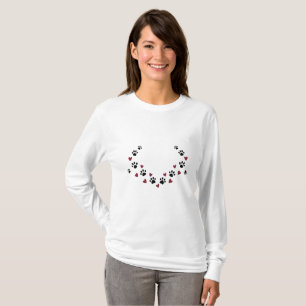 T-shirt Chemise adorable à motif patte et cœur
