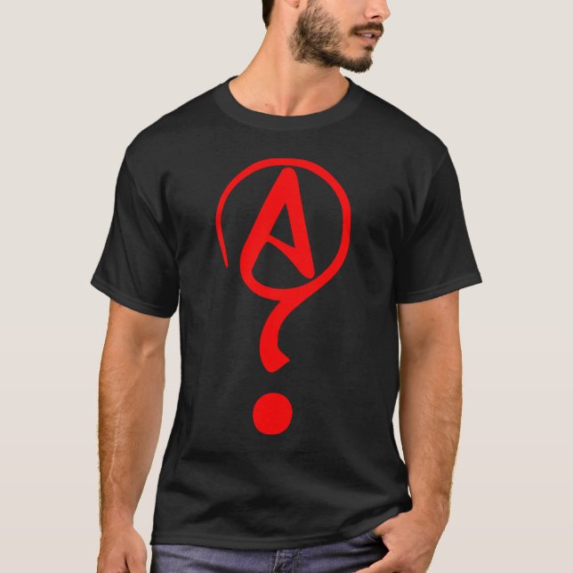 T-shirt Chemise agnostique de symbole d'Athiest de point (Devant)