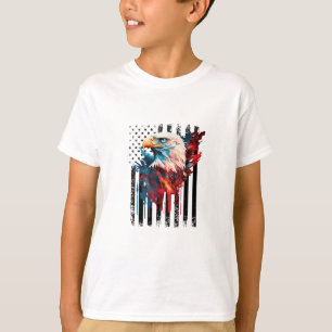 T-shirt Chemise Aigle Drapeau Américain Hommes Enfants Pat