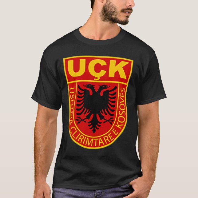 T-shirt chemise albanaise de l'armée kosovo, uck uqk patri (Devant)