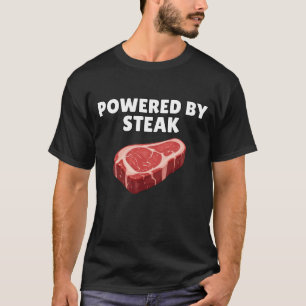 T-shirt Chemise Alimentée Par Un Steak Drôle Pour Les Amat
