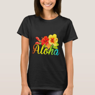 T-shirt Chemise Aloha fleur hawaïenne hawaïen vacances fem