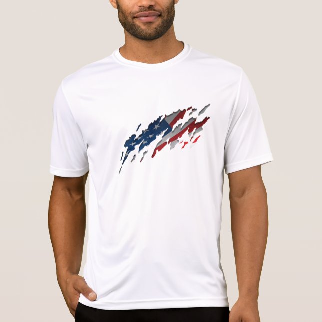 T-shirt Chemise américaine de conception de fierté (Devant)