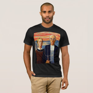 T-shirt Chemise American Gothic Scream - Fine Art Mashup