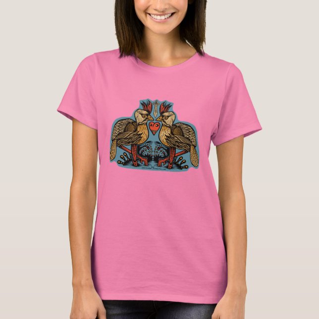 T-shirt Chemise Amour Oiseau (Devant)