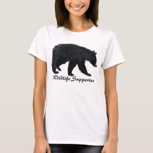 T-shirt Chemise Amoureux des animaux de l'ours noir à pied