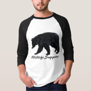 T-shirt Chemise Amoureux des animaux de l'ours noir à pied