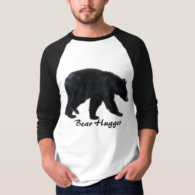 T-shirt Chemise Amoureux des animaux de l'ours noir à pied (Devant)