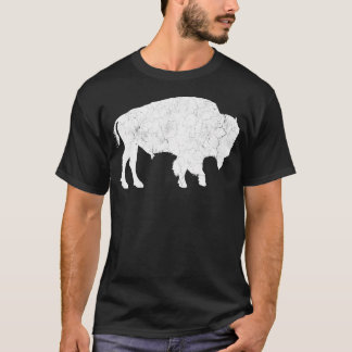 T-shirt Chemise Amoureux des animaux du bison rétro de Buf