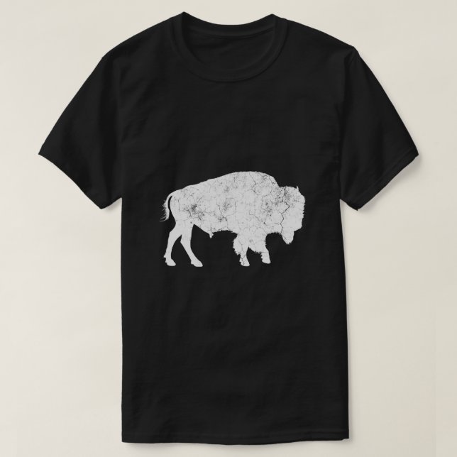 T-shirt Chemise Amoureux des animaux du bison rétro de Buf (Design devant)