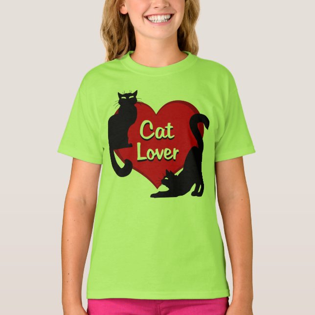 T-shirt Chemise Amoureux des chats Amoureux des chats fill (Devant)