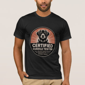 T-shirt Chemise Amoureux des chiens Certifiée Cuddle Teste