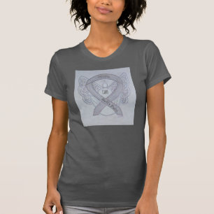 T-shirt Chemise Ange du ruban de sensibilisation à l'argen