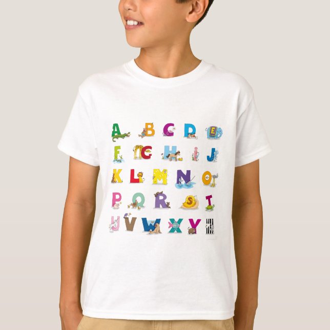 T-shirt Chemise animale d'alphabet (Devant)