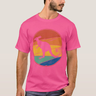 T-shirt Chemise animaux kangourou rétro coucher de soleil