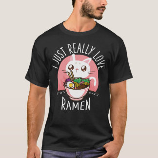 T-shirt Chemise Anime Chat Ramen - Vêtements Kawaii Vêteme