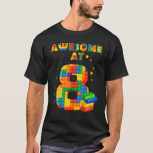 T-shirt Chemise Anniversaire Pour Enfants 8 Blocs De Bâtim