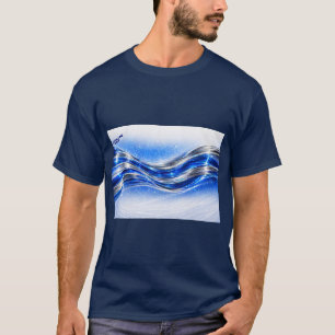 T-shirt Chemise Aqualume Flow – Énergie de vague argentée