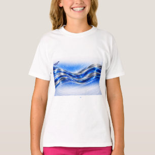 T-shirt Chemise Aqualume Flow – Énergie de vague argentée