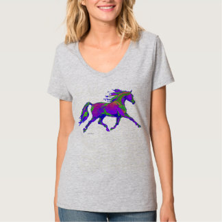 T-shirt Chemise Arabe violette de cheval