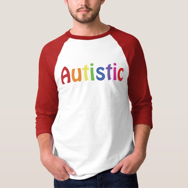 T-shirt Chemise arc-en-ciel autistique (Devant)