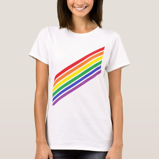 T-shirt Chemise arc-en-ciel diagonale (Devant)