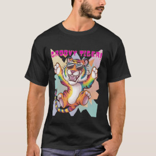 T-shirt Chemise Arc-en-ciel Groovy Tiger pour hommes femme